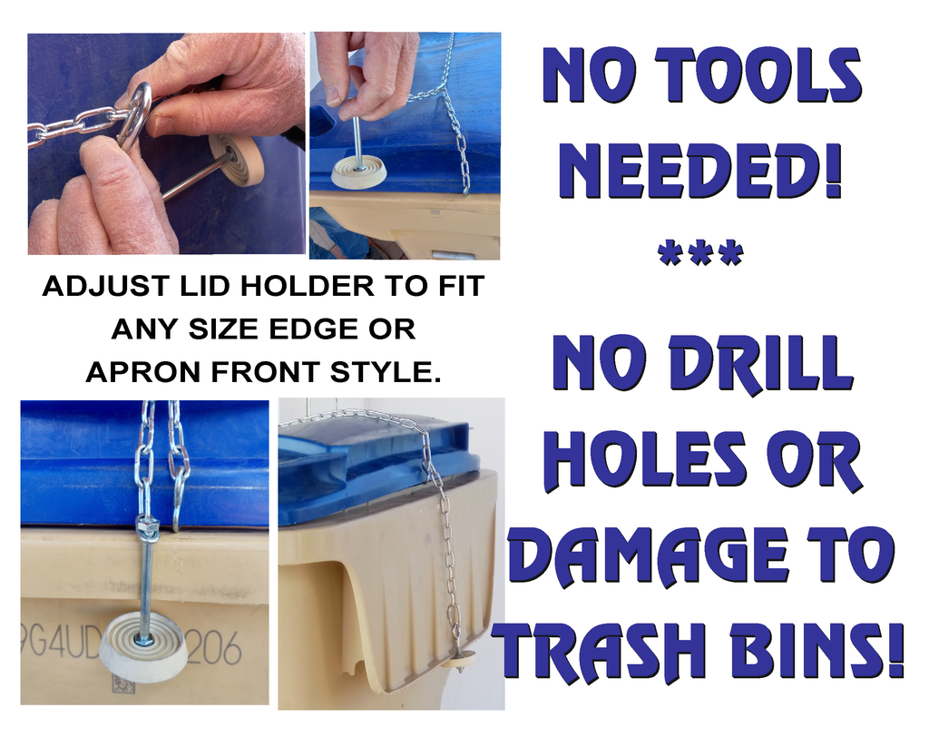 Gravity Enforced Trash Can Lid Lock | Windproof & Animal Resistant